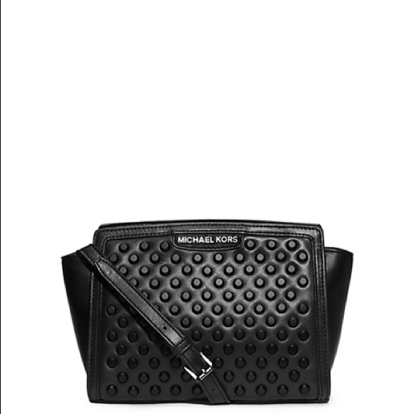 Michael Kors Handbags - Michael Kors Selma Studded Leather Medium Messenge